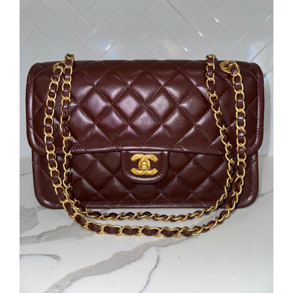 Chanel 24K Sweet Crush Flapbag Dark Brown Large CC Gold Classic Shoulder Bag - Picture 8 of 16